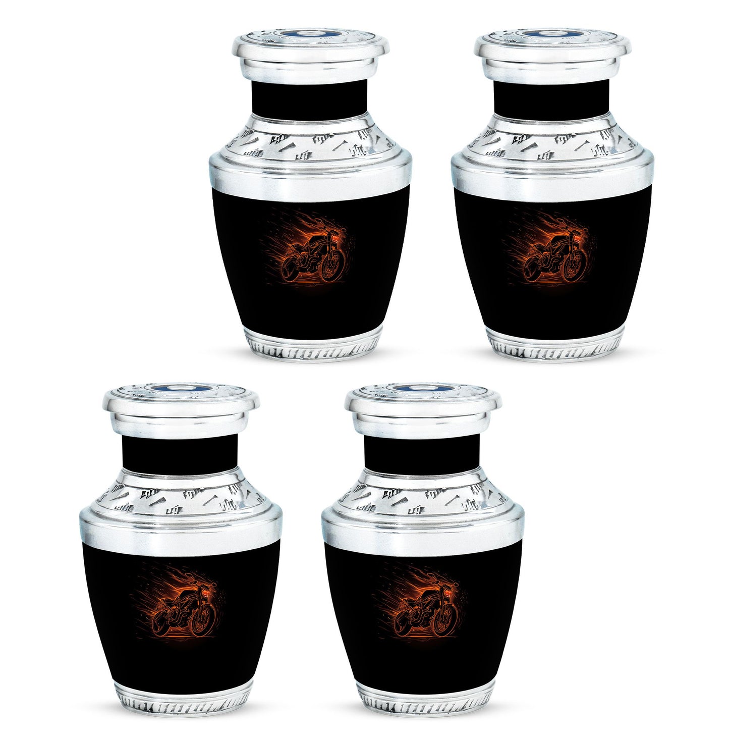Motorcycle Theme 3 Inch Keepsake Pack of 4
