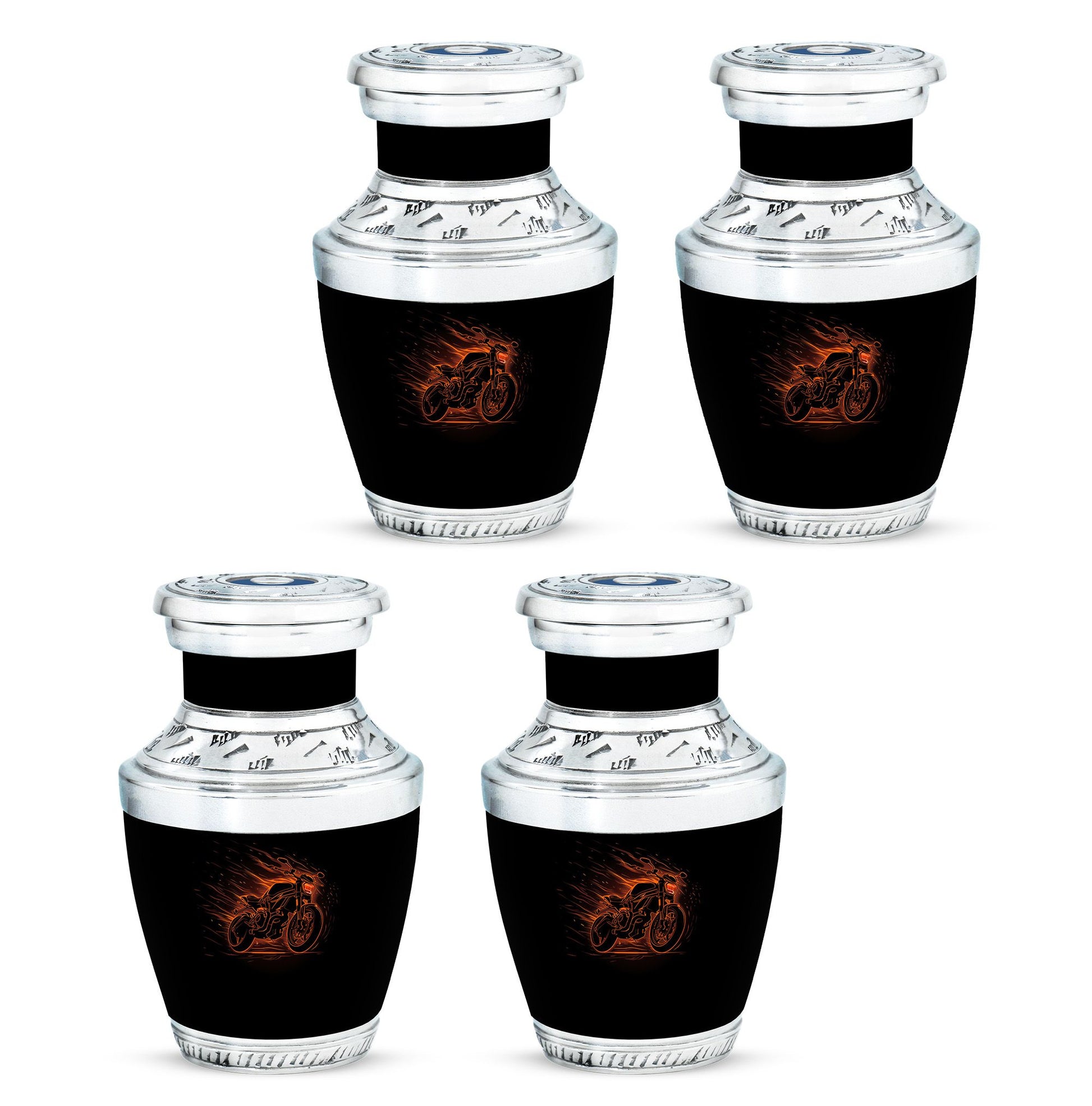 Motorcycle Theme 3 Inch Keepsake Pack of 4