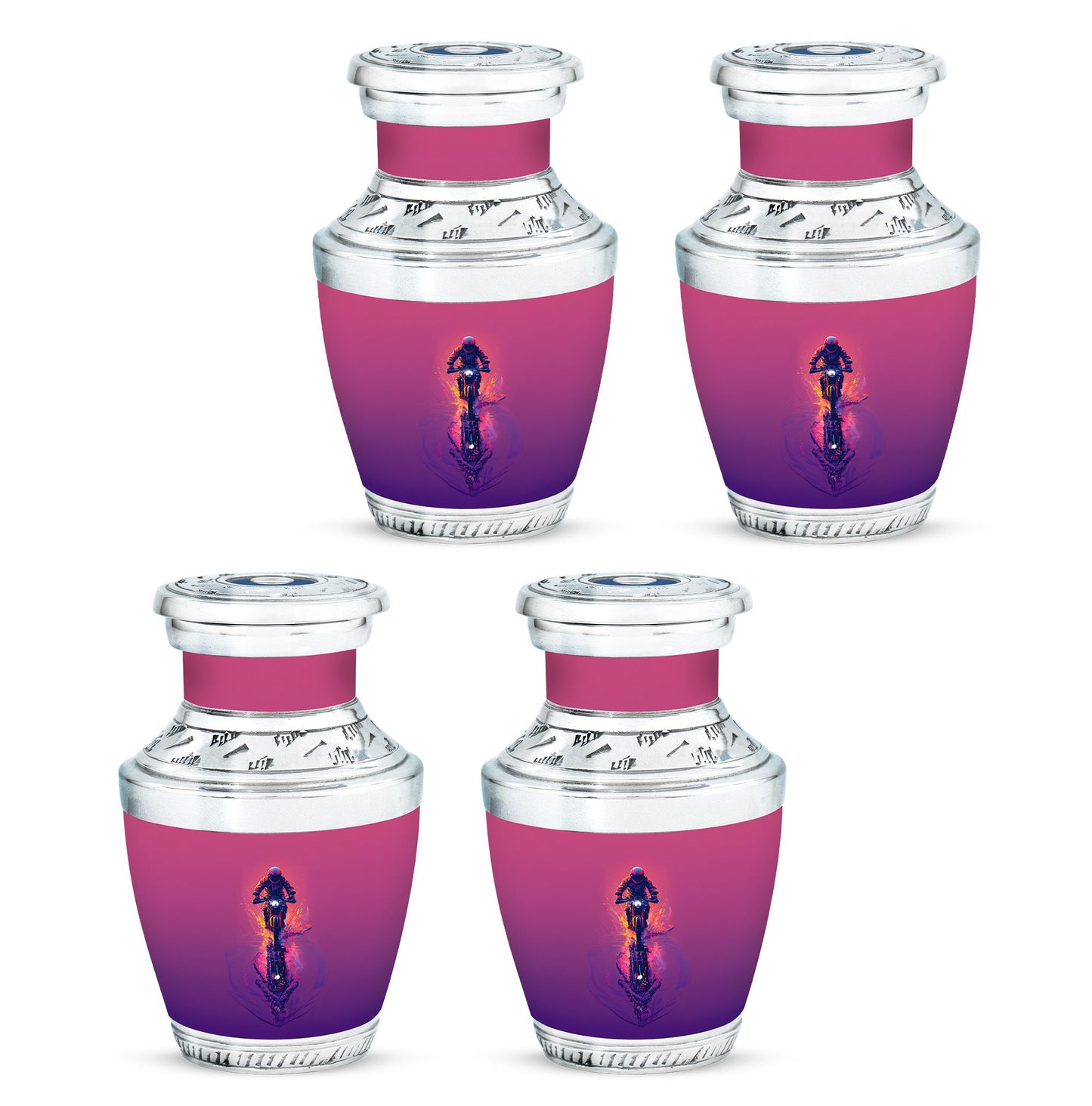 Motorcycle Theme 3 Inch Keepsake Pack of 4