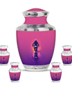Motorcycle Theme Large Urn With 4 Keepsake Urn