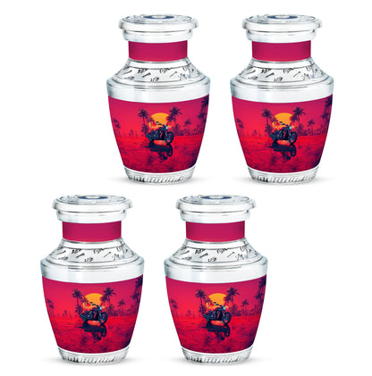 Motorcycle Theme 3 Inch Keepsake Pack of 4