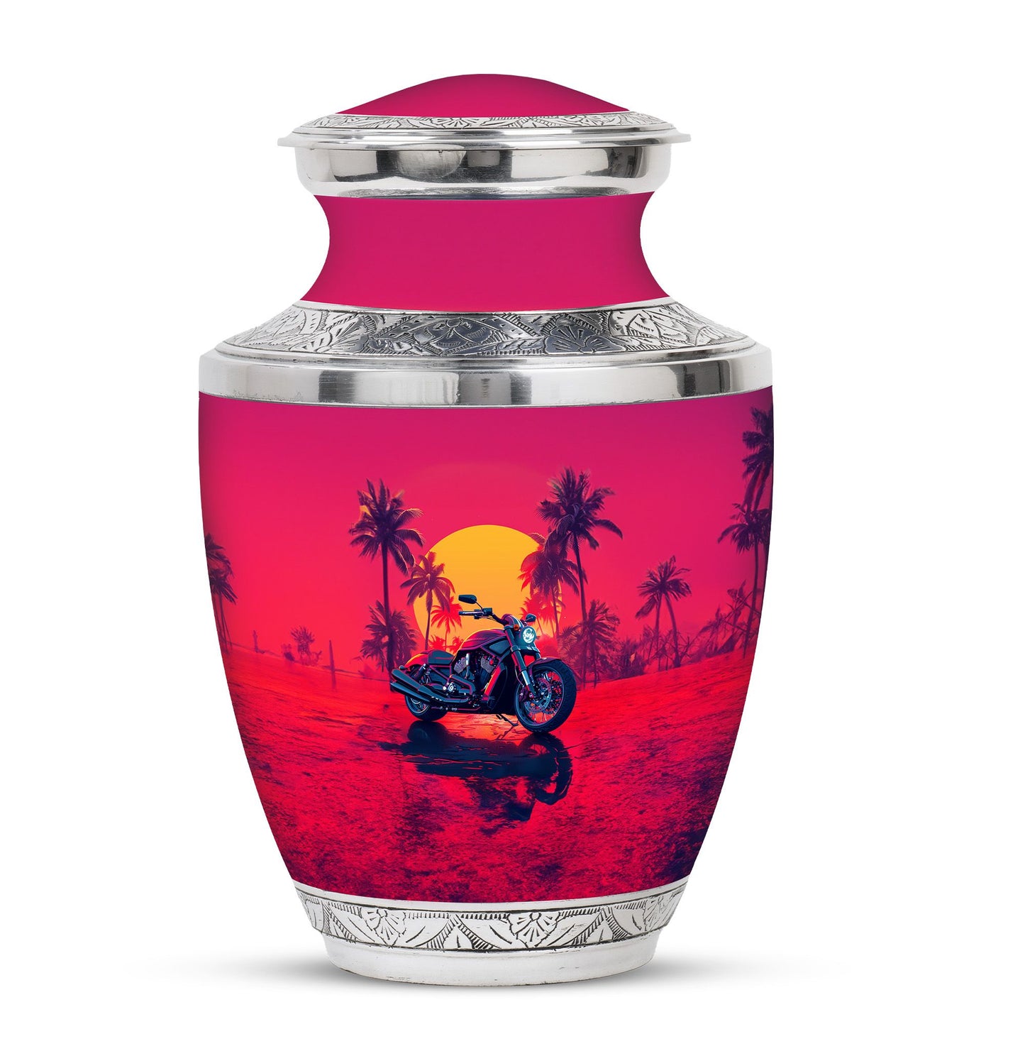 Motorcycle Theme Large Urn 10 Inch