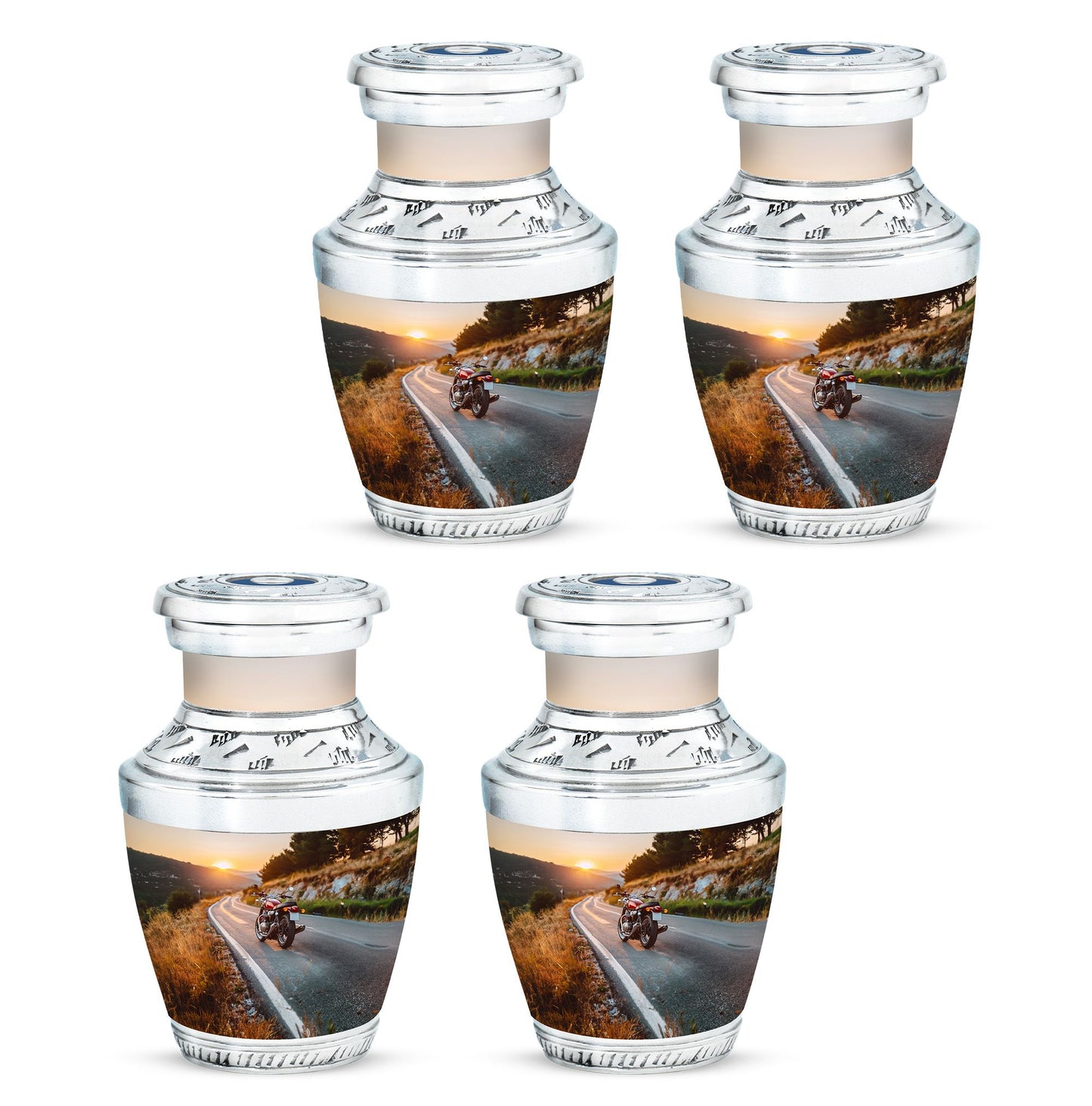 Motorcycle Theme 3 Inch Keepsake Pack of 4