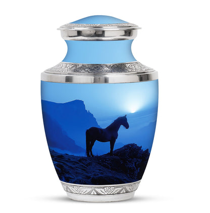 Horse Theme Large Urn 10 Inch