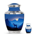 Horse Theme Large Urn With 1 Keepsake Urn