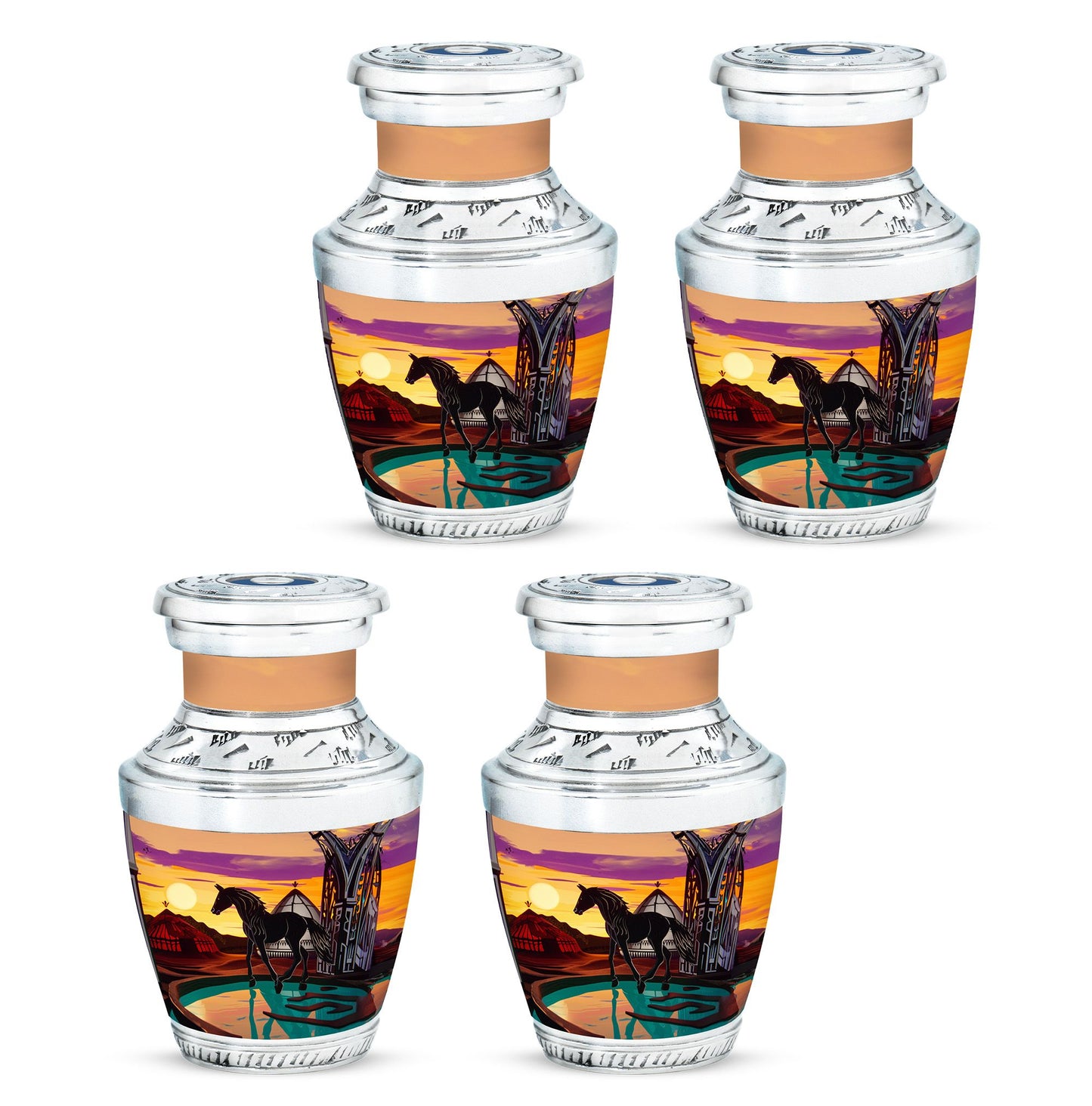 Horse Theme 3 Inch Keepsake Pack of 4