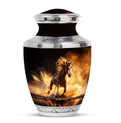 Horse Theme Large Urn 10 Inch