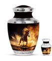 Horse Theme Large Urn With 1 Keepsake Urn
