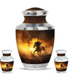 Horse Theme Large Urn With 2 Keepsake Urn