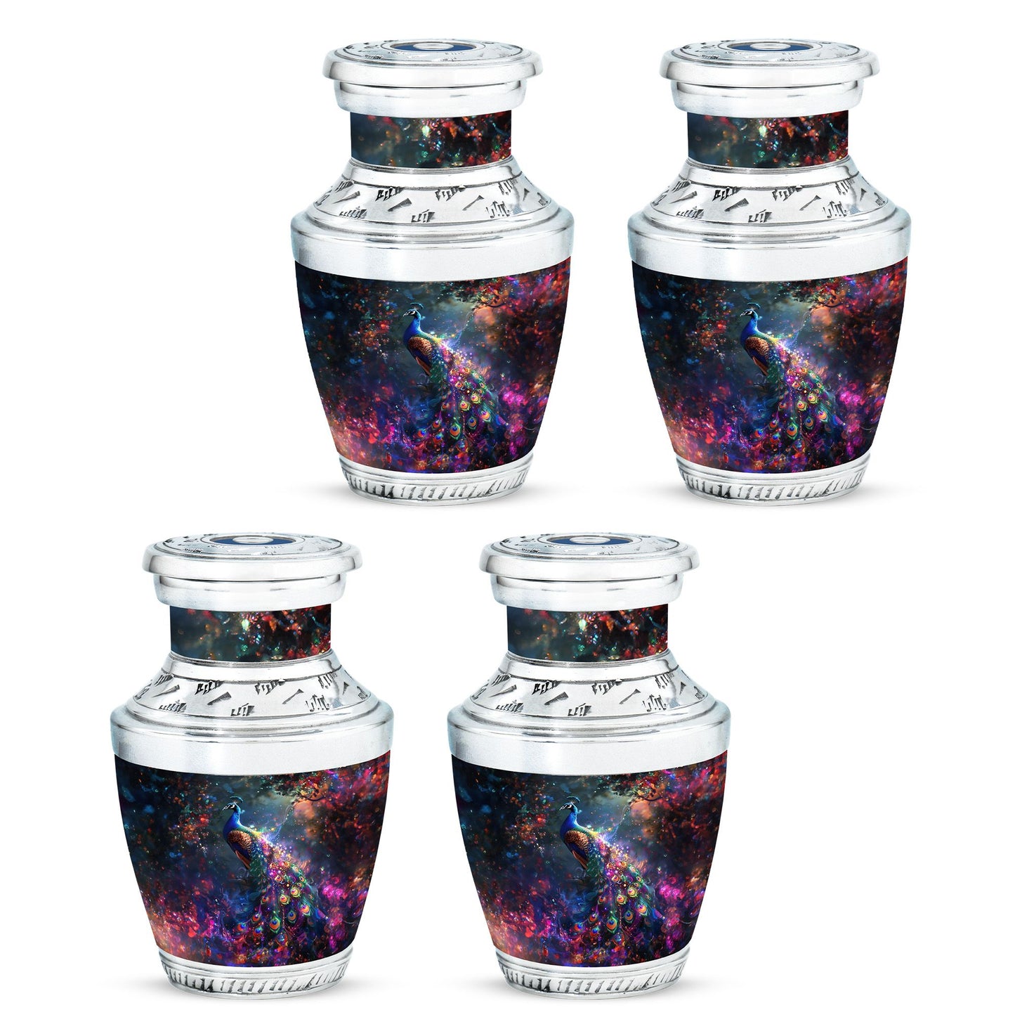 Peacock Theme 3 Inch Keepsake Pack of 4