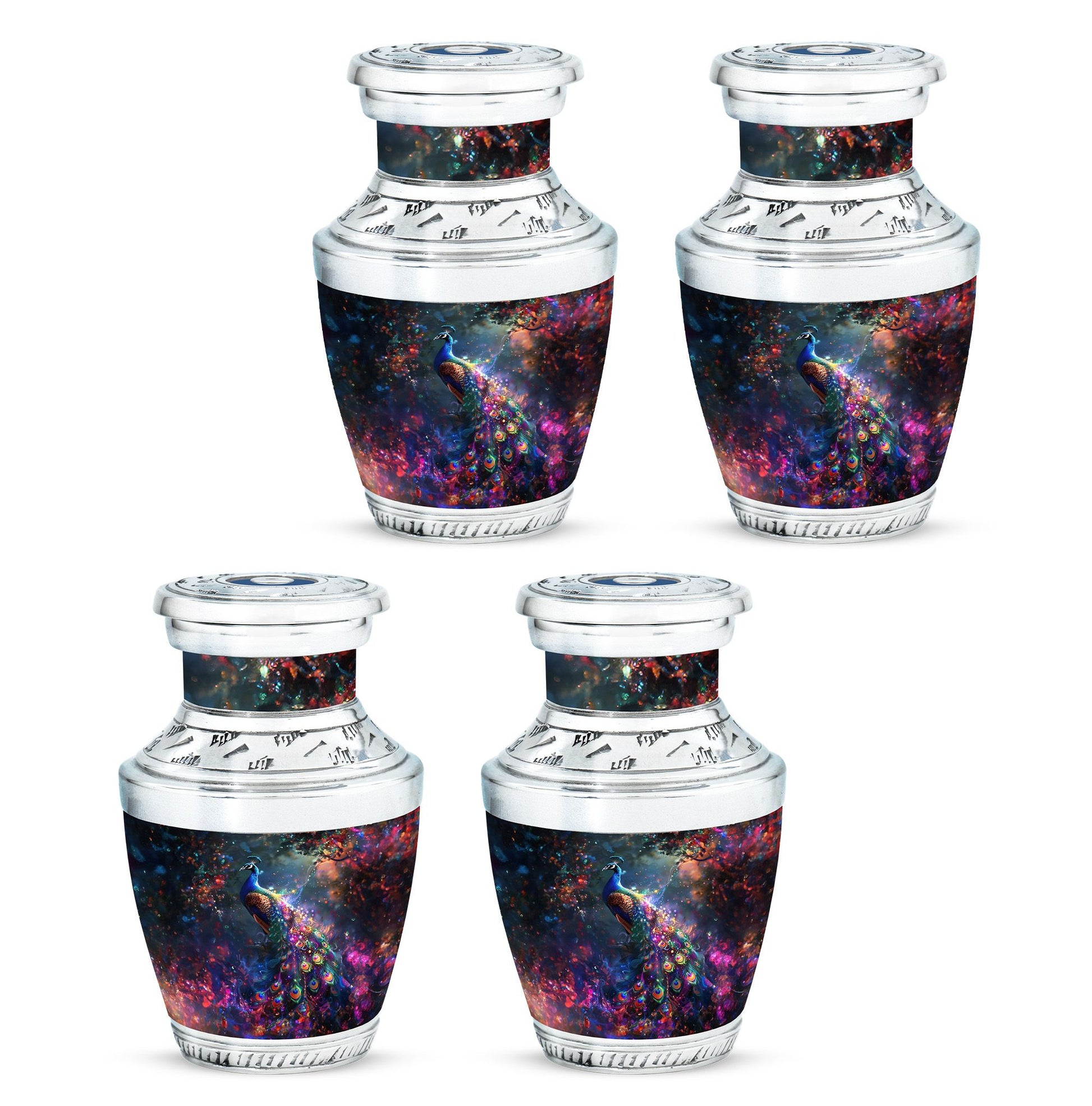 Peacock Theme 3 Inch Keepsake Pack of 4