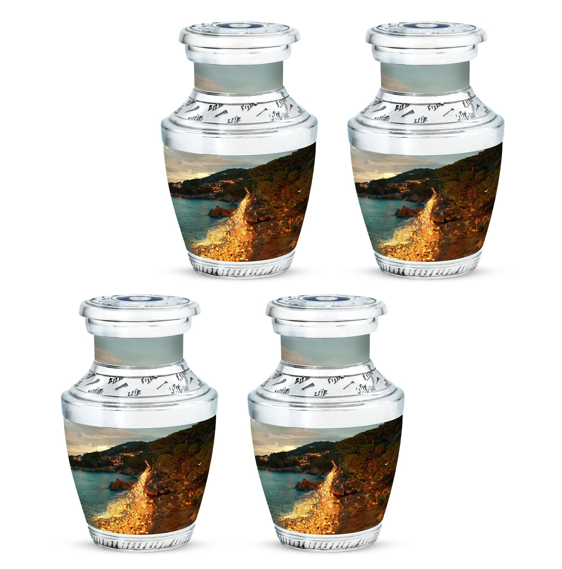 Peacock Theme 3 Inch Keepsake Pack of 4