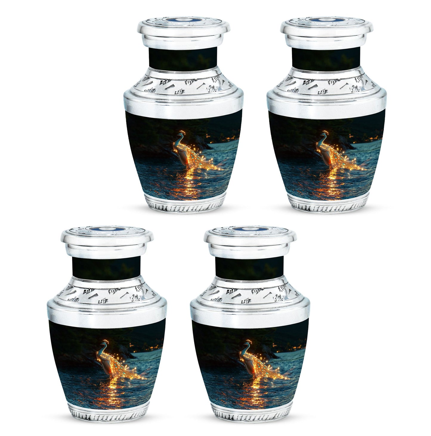 Peacock Theme 3 Inch Keepsake Pack of 4