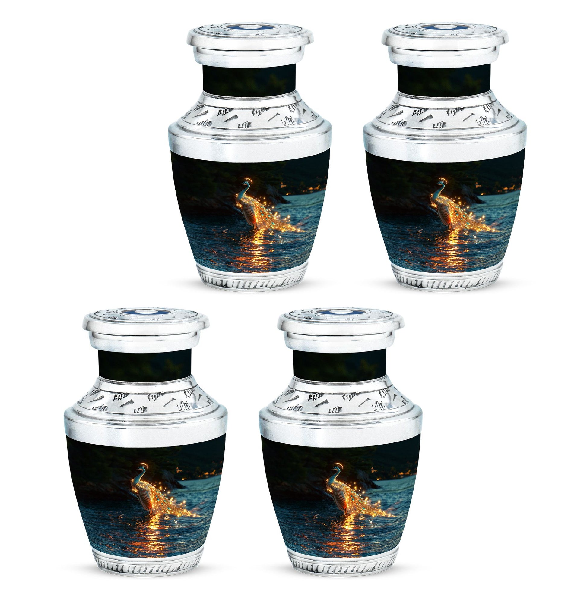 Peacock Theme 3 Inch Keepsake Pack of 4