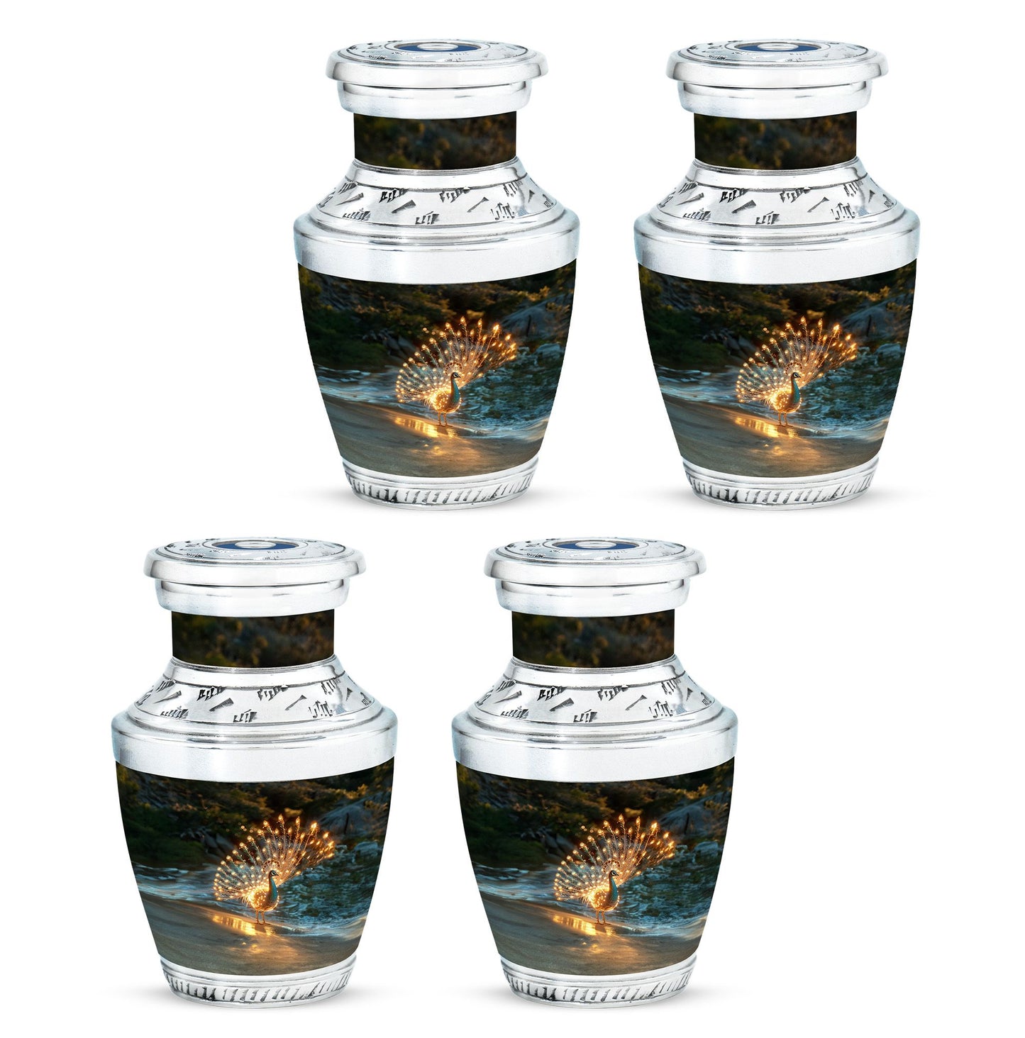 Peacock Theme 3 Inch Keepsake Pack of 4