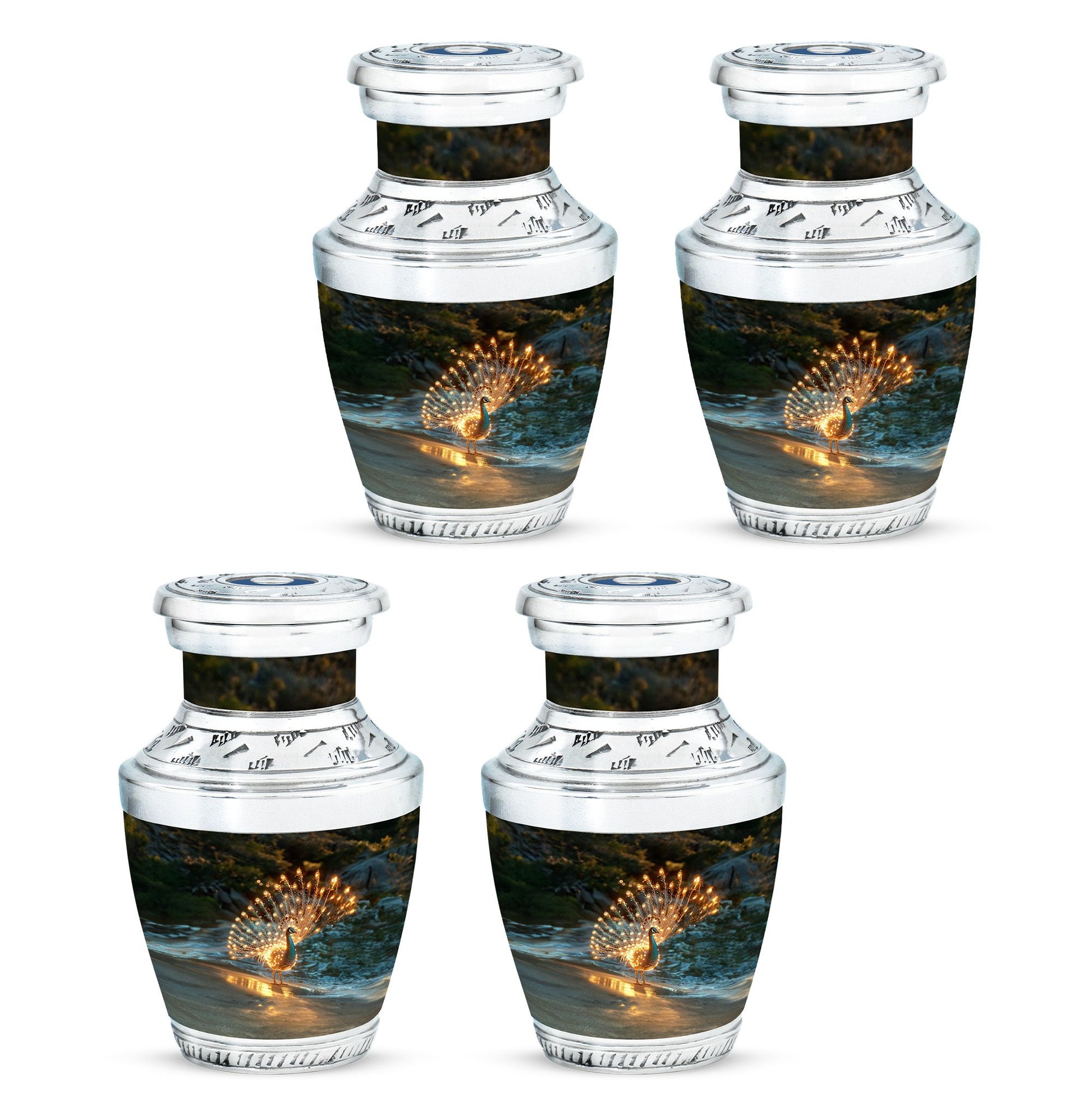 Peacock Theme 3 Inch Keepsake Pack of 4