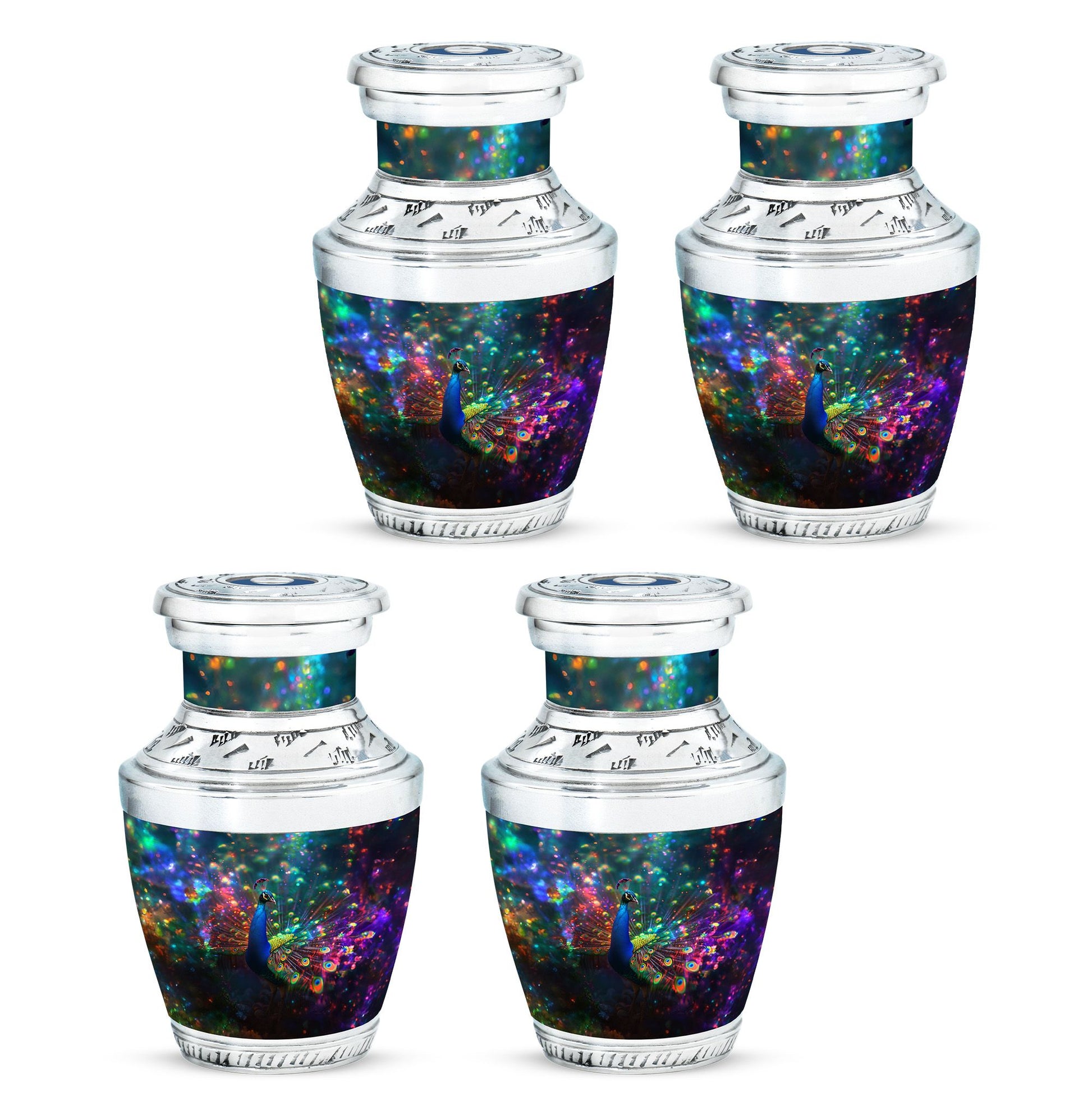 Peacock Theme 3 Inch Keepsake Pack of 4