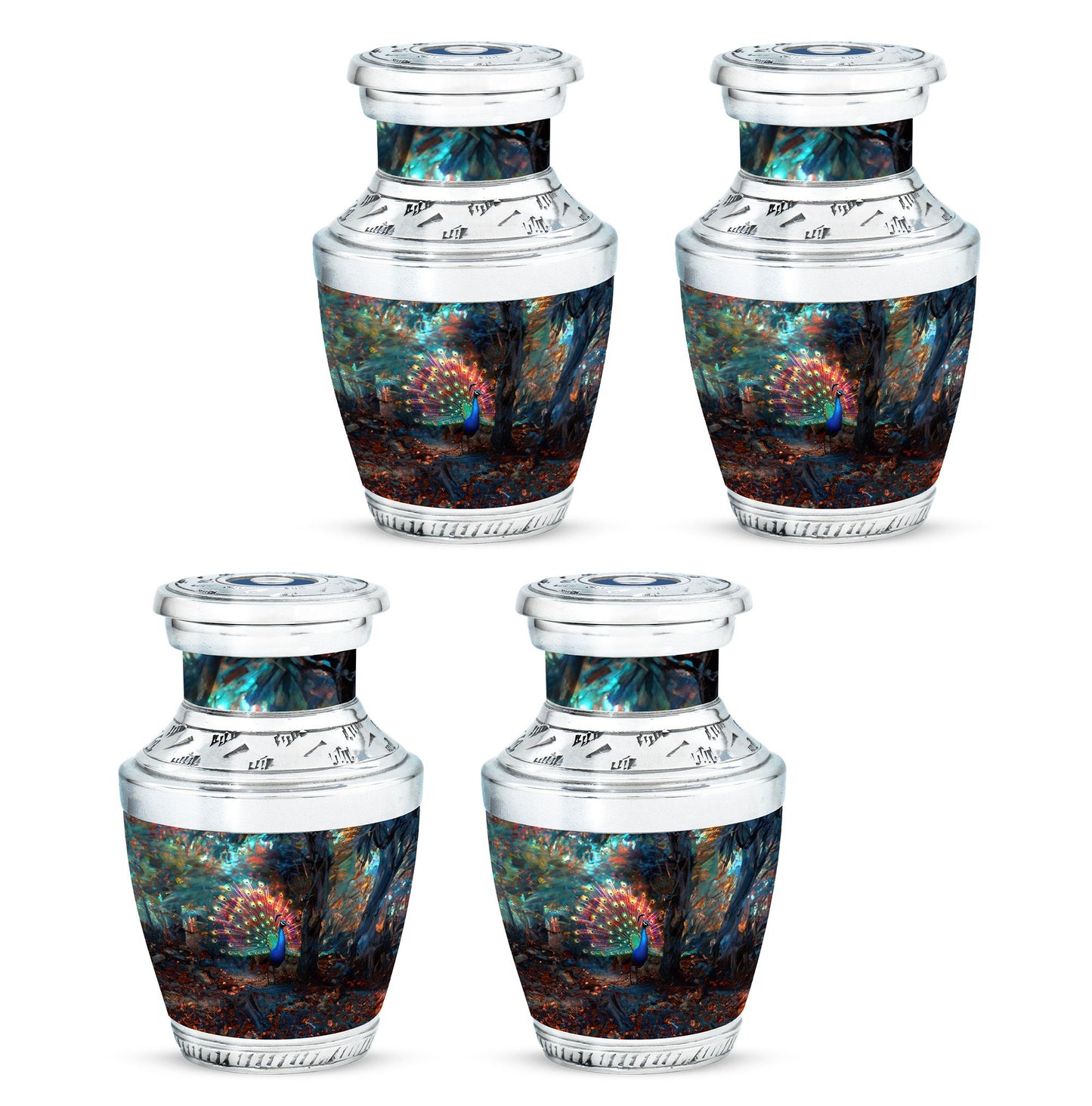 Peacock Theme 3 Inch Keepsake Pack of 4