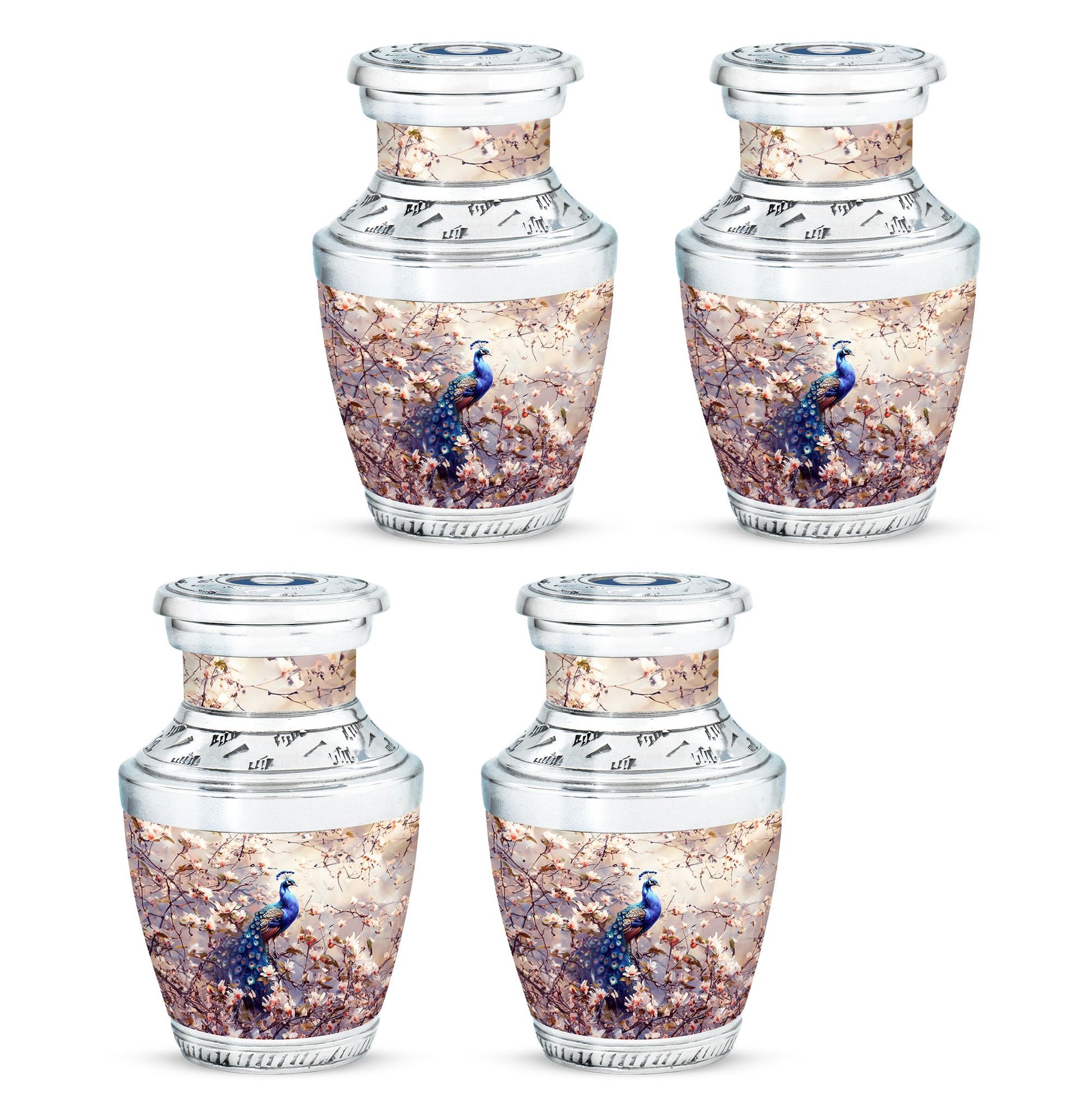 Peacock Theme 3 Inch Keepsake Pack of 4