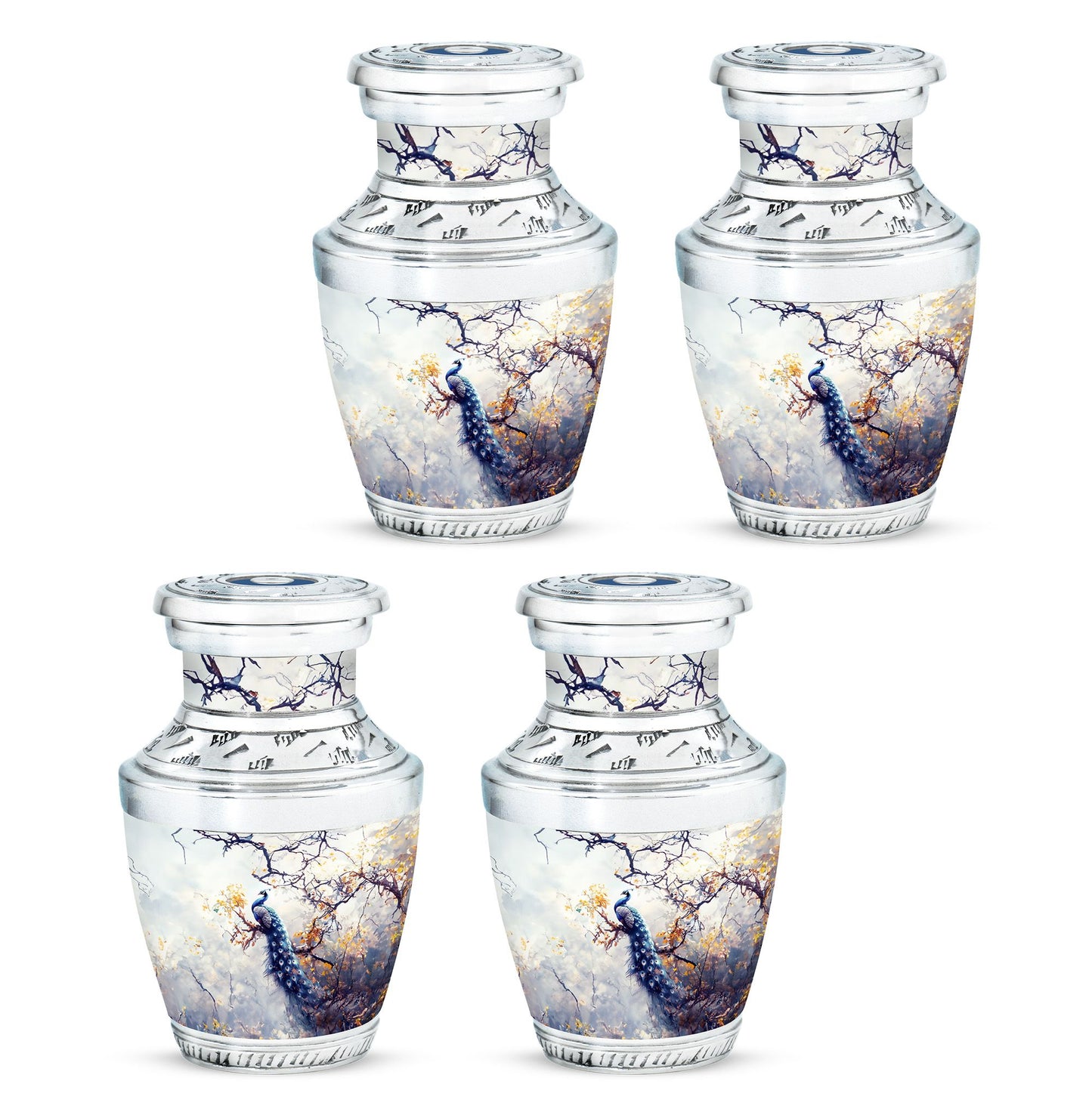 Peacock Theme 3 Inch Keepsake Pack of 4