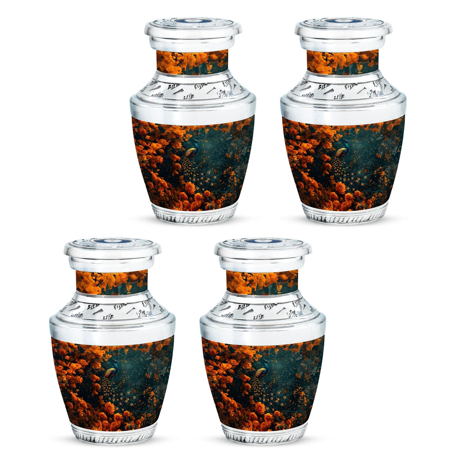 Peacock Theme 3 Inch Keepsake Pack of 4