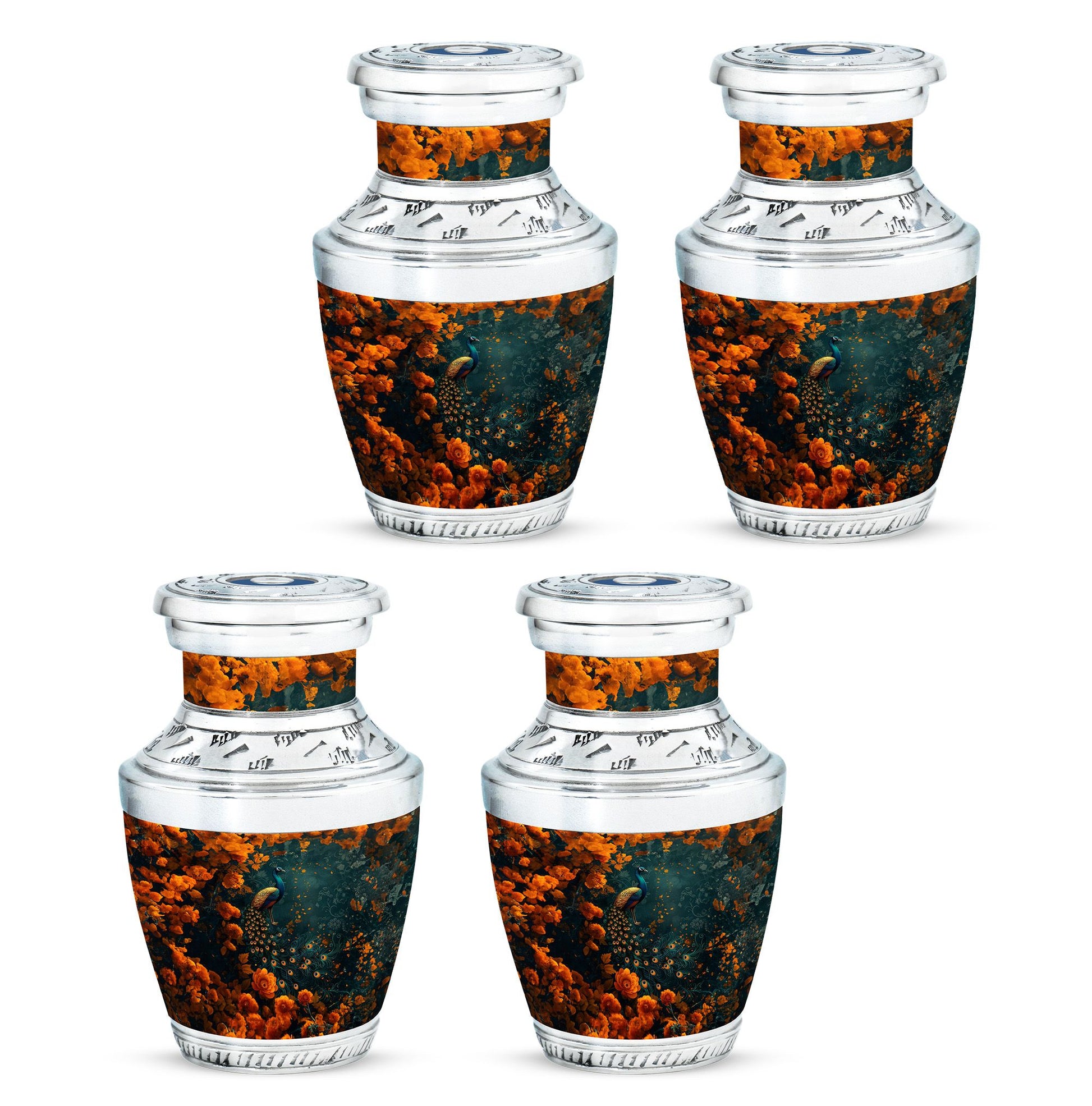 Peacock Theme 3 Inch Keepsake Pack of 4