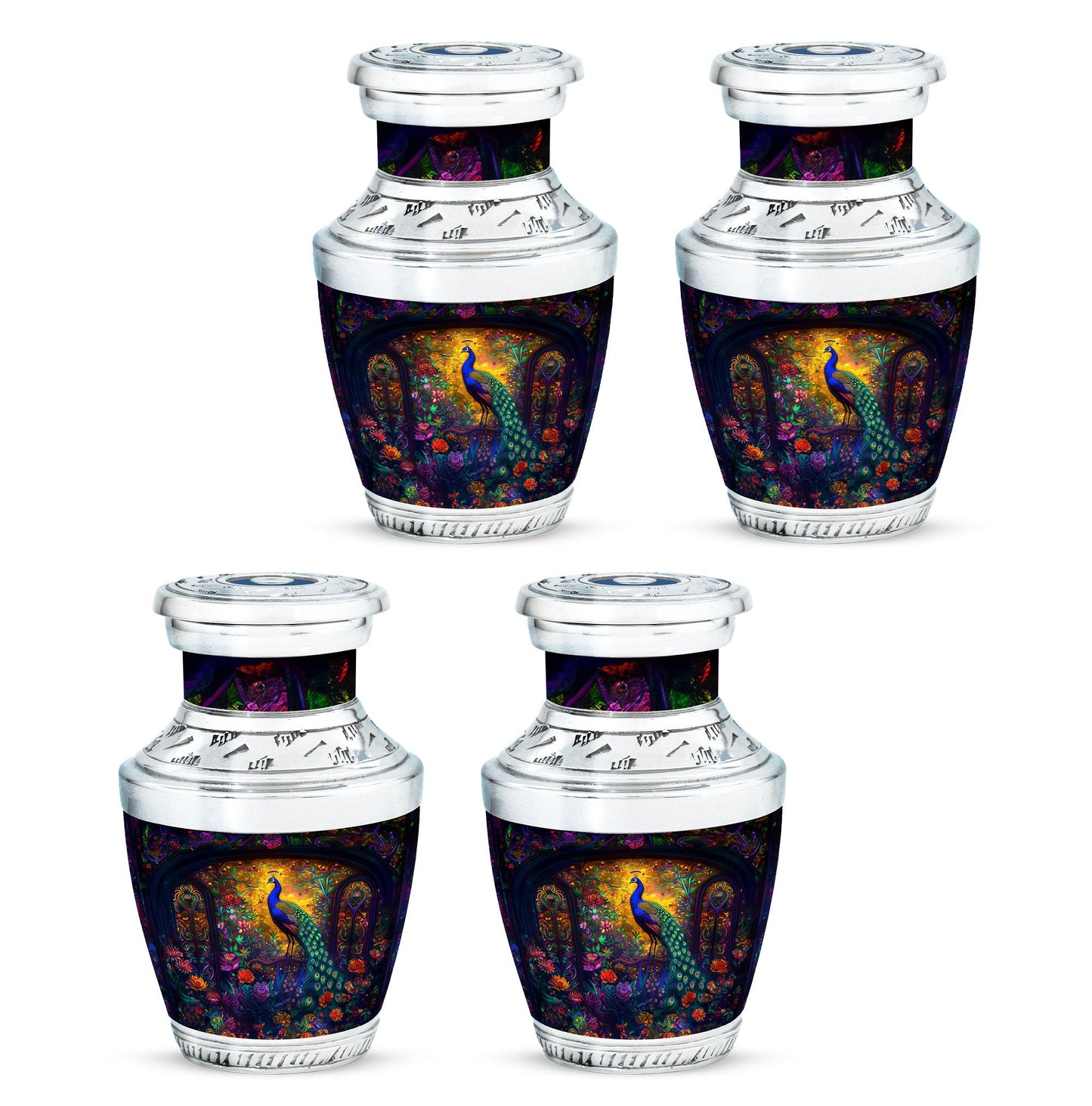 Peacock Theme 3 Inch Keepsake Pack of 4