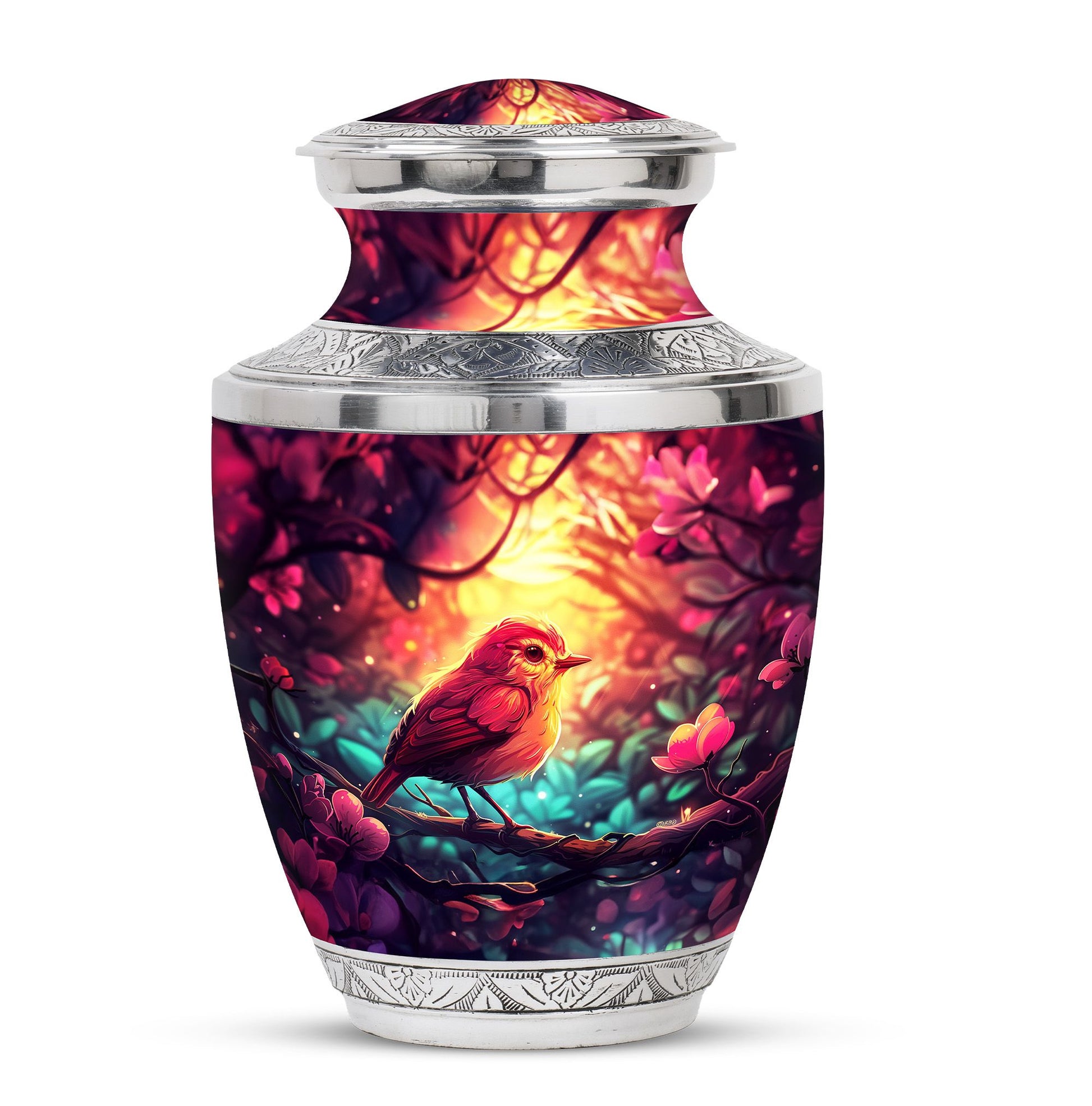Sparrow Theme Large Urn 10 Inch