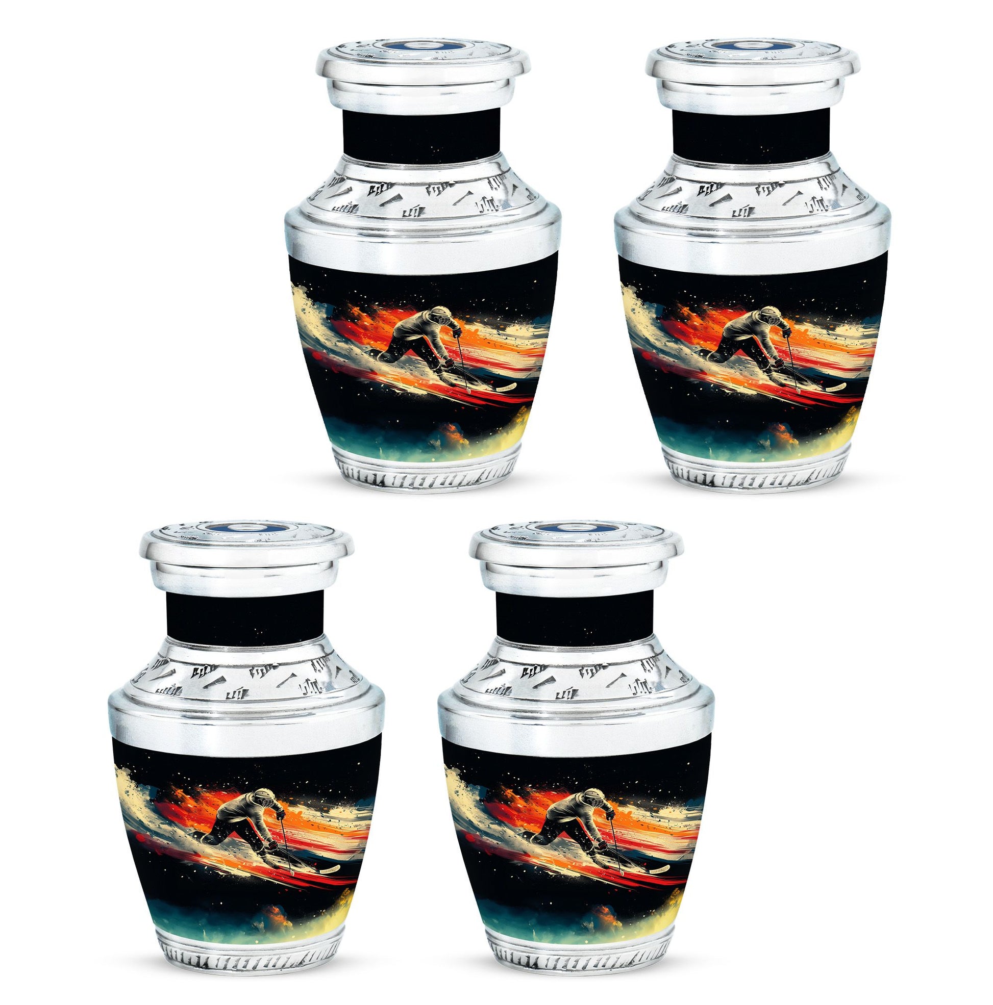 Ice Hockey Theme 3 Inch Keepsake Pack of 4