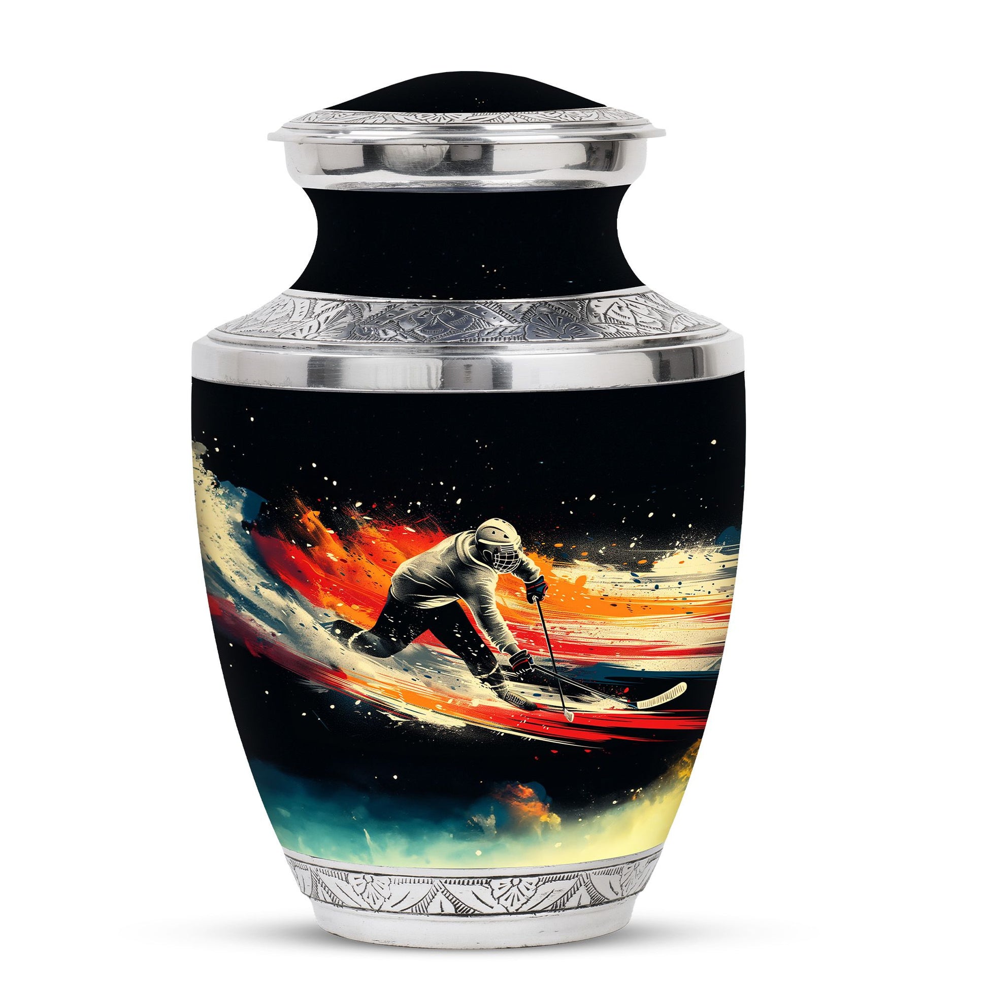 Ice Hockey Theme Large Urn 10 Inch
