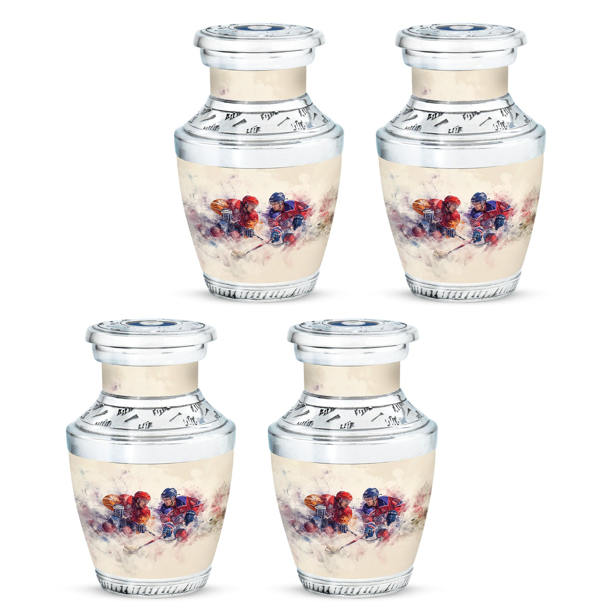 Ice Hockey Theme 3 Inch Keepsake Pack of 4