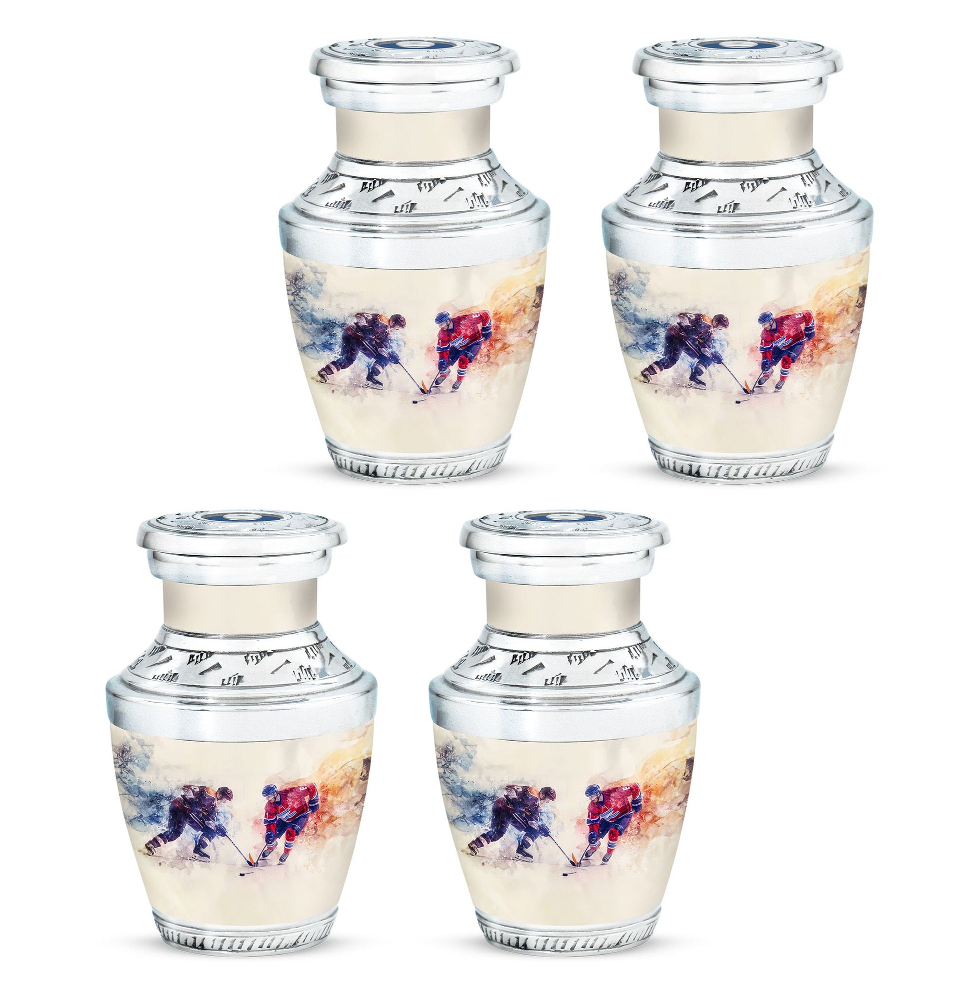 Ice Hockey Theme 3 Inch Keepsake Pack of 4