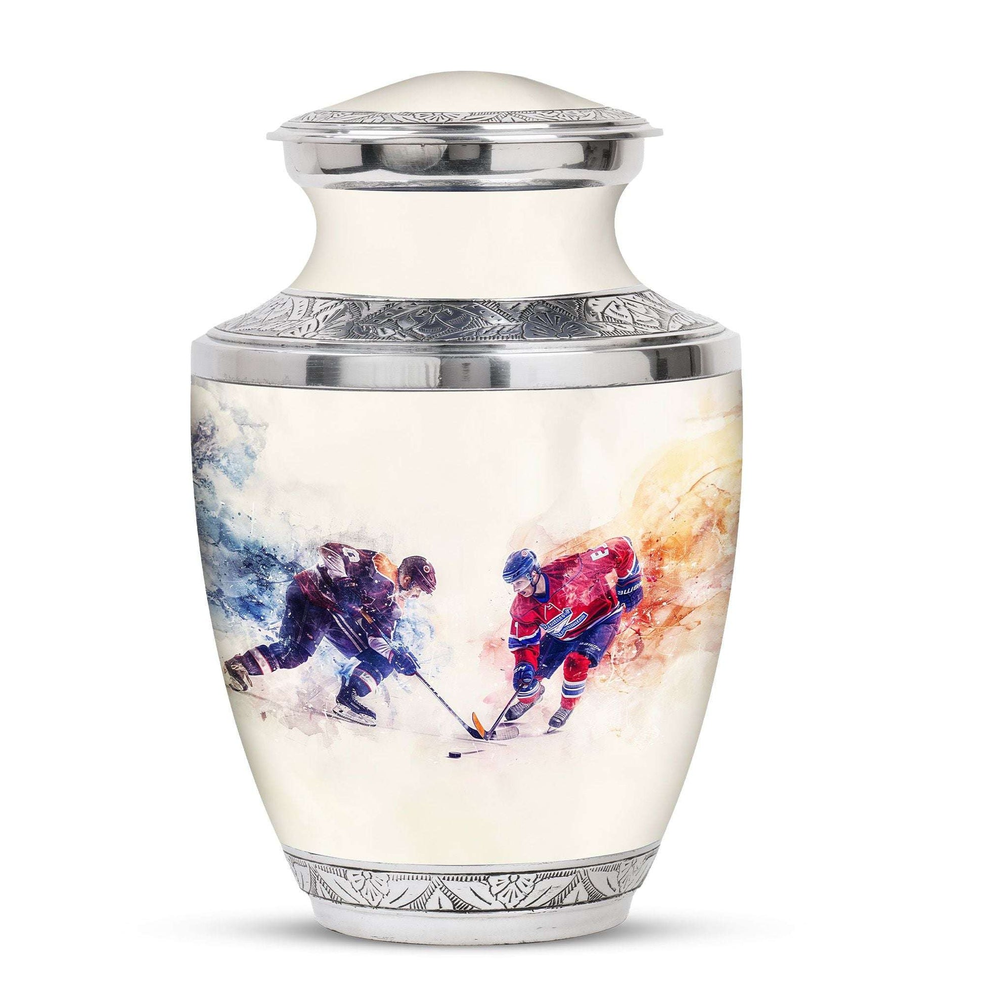 Ice Hockey Cremation Urn for Adult Ashes - Sports Cremation Keepsake Urn