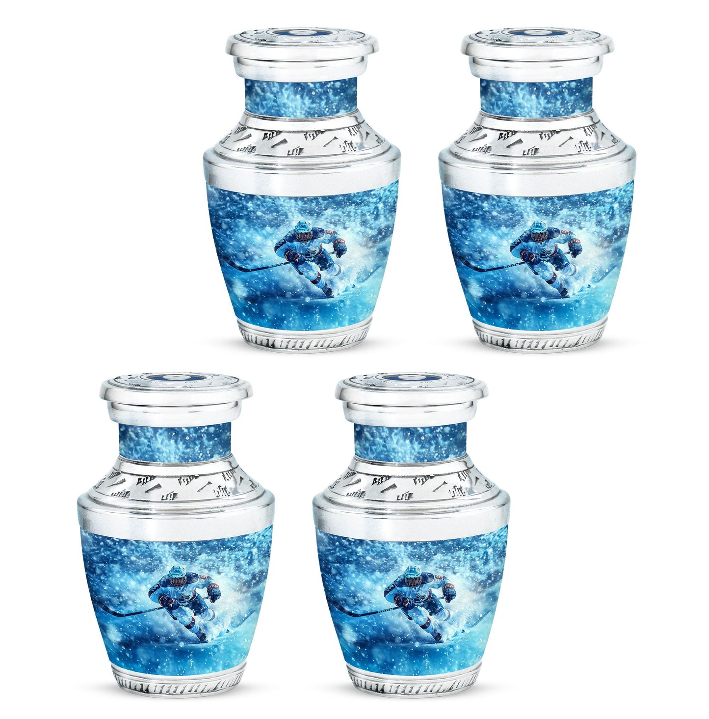 Ice Hockey Theme 3 Inch Keepsake Pack of 4