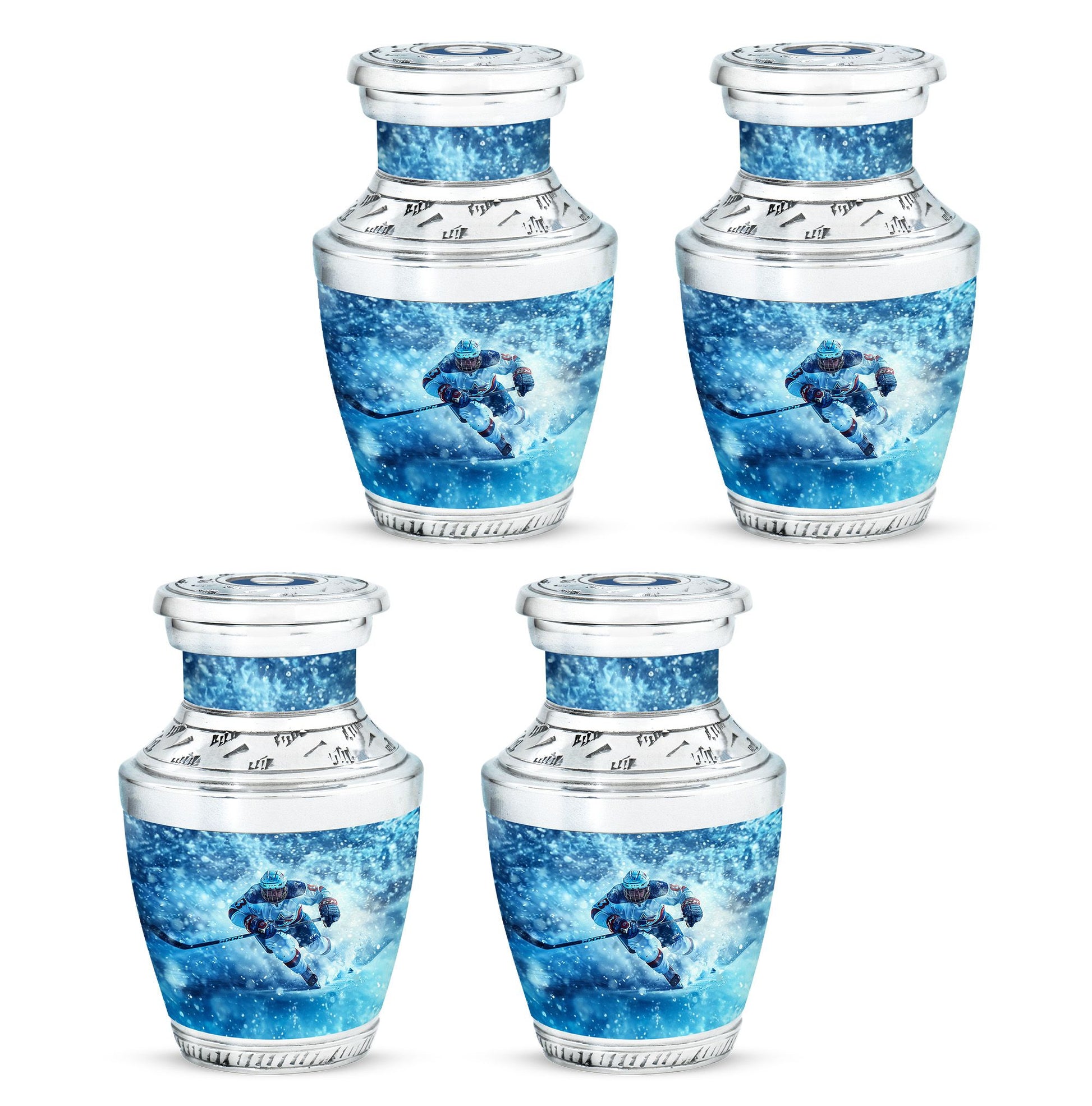 Ice Hockey Theme 3 Inch Keepsake Pack of 4