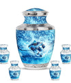 Ice Hockey Theme Large Urn With 4 Keepsake Urn