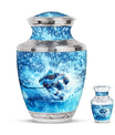 Ice Hockey Theme Large Urn With 1 Keepsake Urn