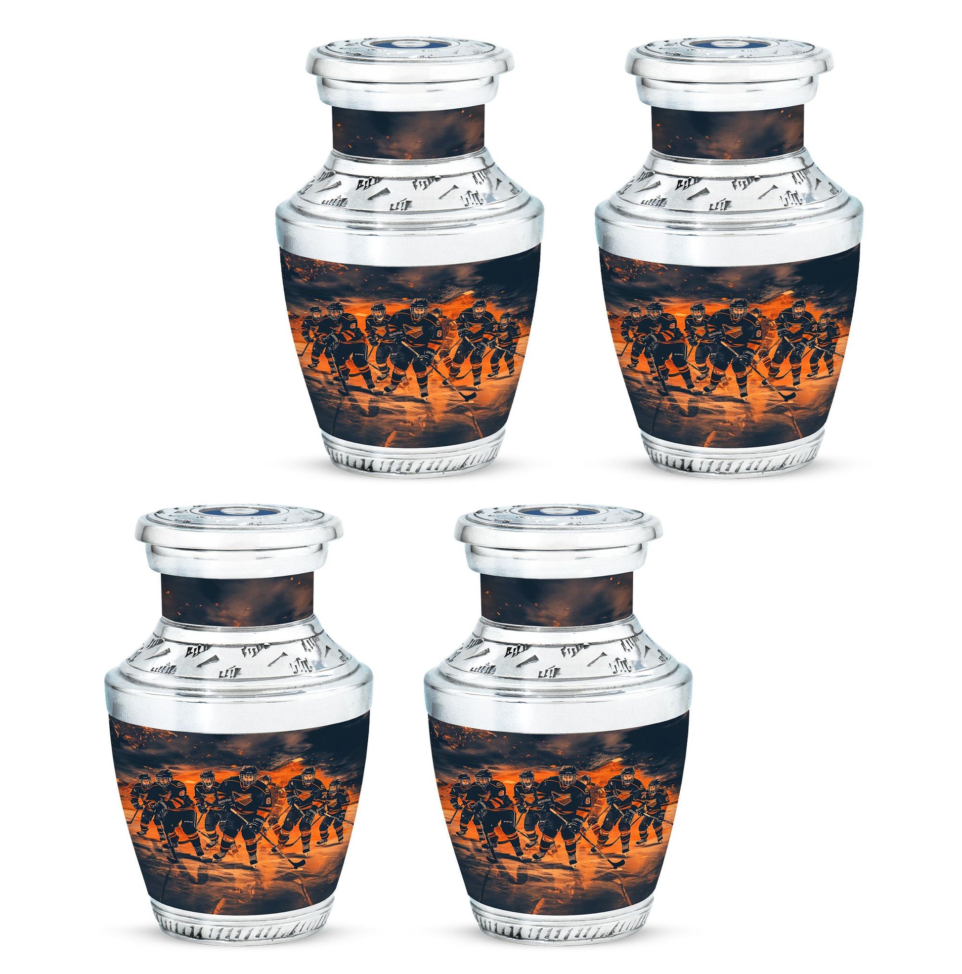 Ice Hockey Theme 3 Inch Keepsake Pack of 4