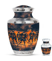 Ice Hockey Theme Large Urn With 1 Keepsake Urn