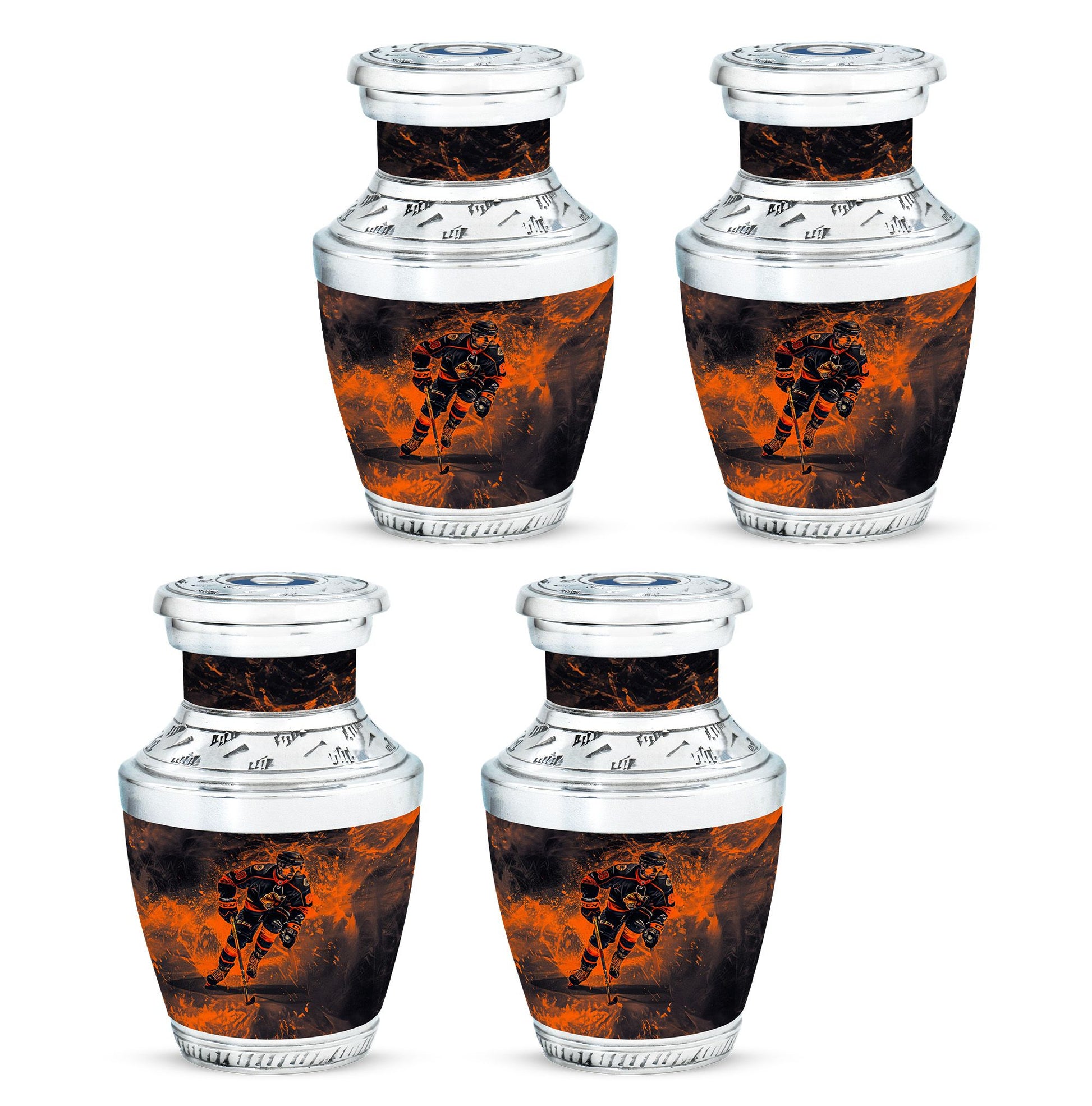 Ice Hockey Theme 3 Inch Keepsake Pack of 4