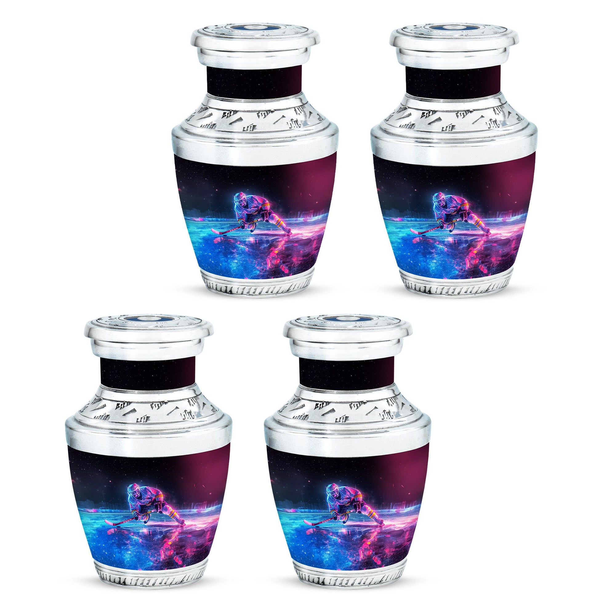 Ice Hockey Theme 3 Inch Keepsake Pack of 4