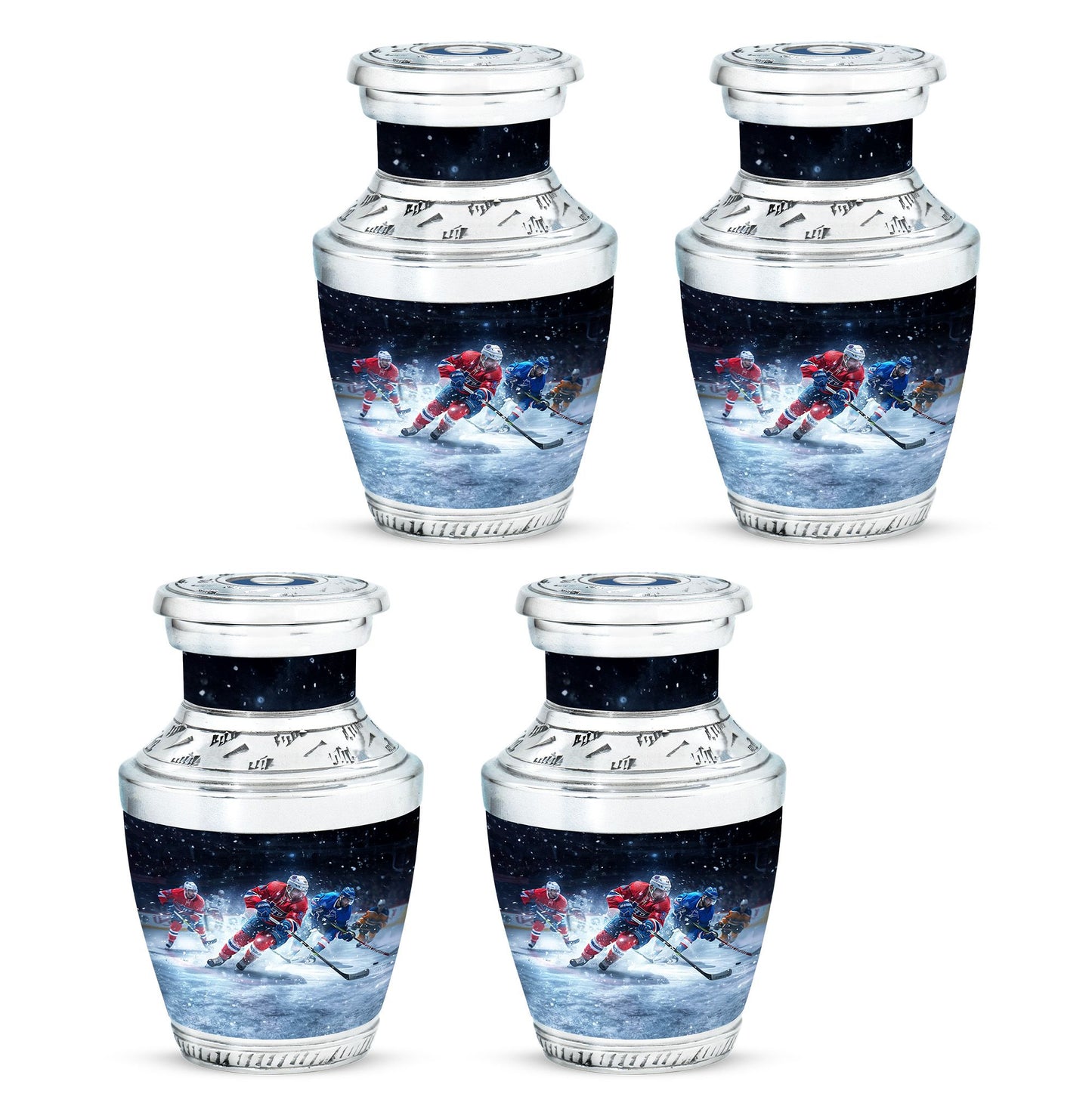 Ice Hockey Theme 3 Inch Keepsake Pack of 4