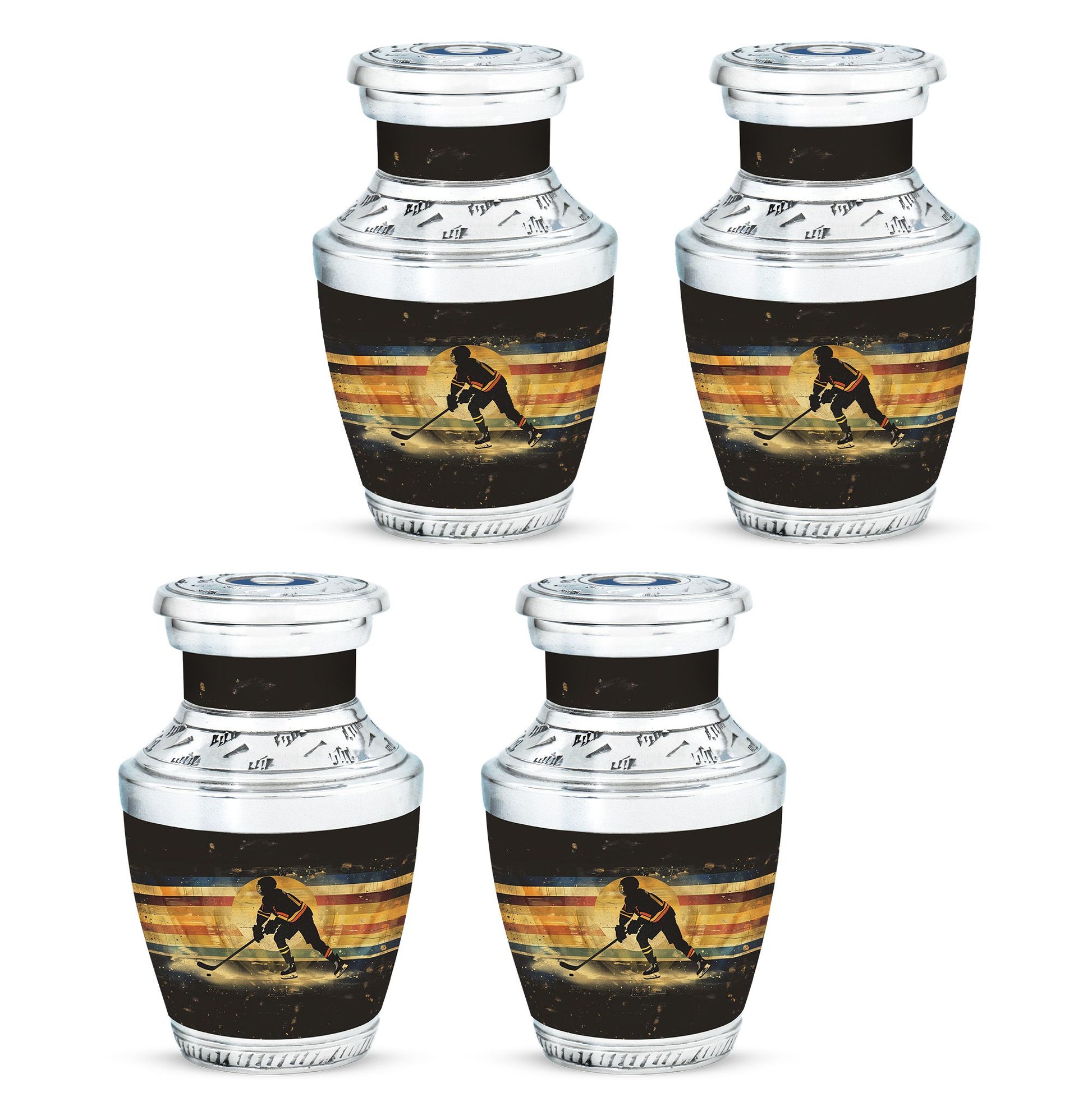 Ice Hockey Theme 3 Inch Keepsake Pack of 4