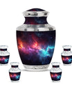 Nebula Galaxy Theme Large Urn With 4 Keepsake Urn