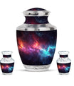 Nebula Galaxy Theme Large Urn With 2 Keepsake Urn