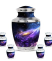 Nebula Galaxy Theme Large Urn With 4 Keepsake Urn
