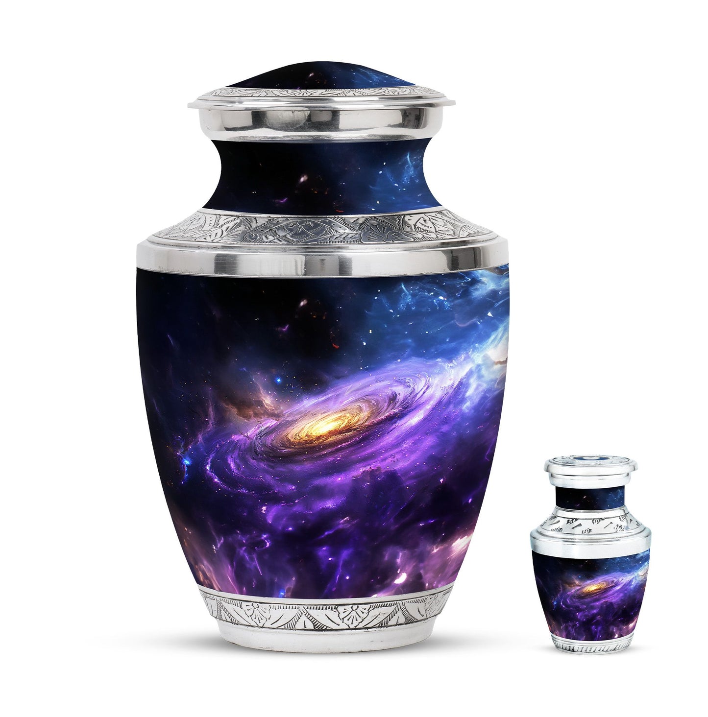 Nebula Galaxy Theme Large Urn With 1 Keepsake Urn