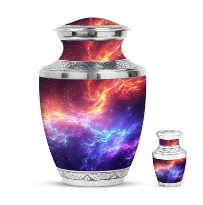 Nebula Galaxy Theme Large Urn With 1 Keepsake Urn