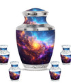 Nebula Galaxy Theme Large Urn With 4 Keepsake Urn
