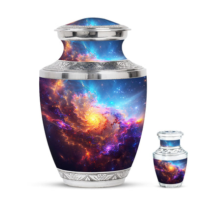 Nebula Galaxy Theme Large Urn With 1 Keepsake Urn